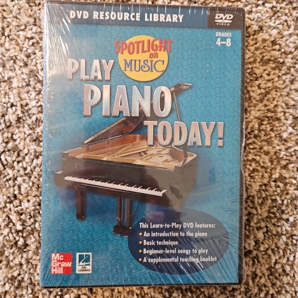 Play Piano Today NEW SEALED DVD Grades 4-8 Music Instrument Spotlight On Music
